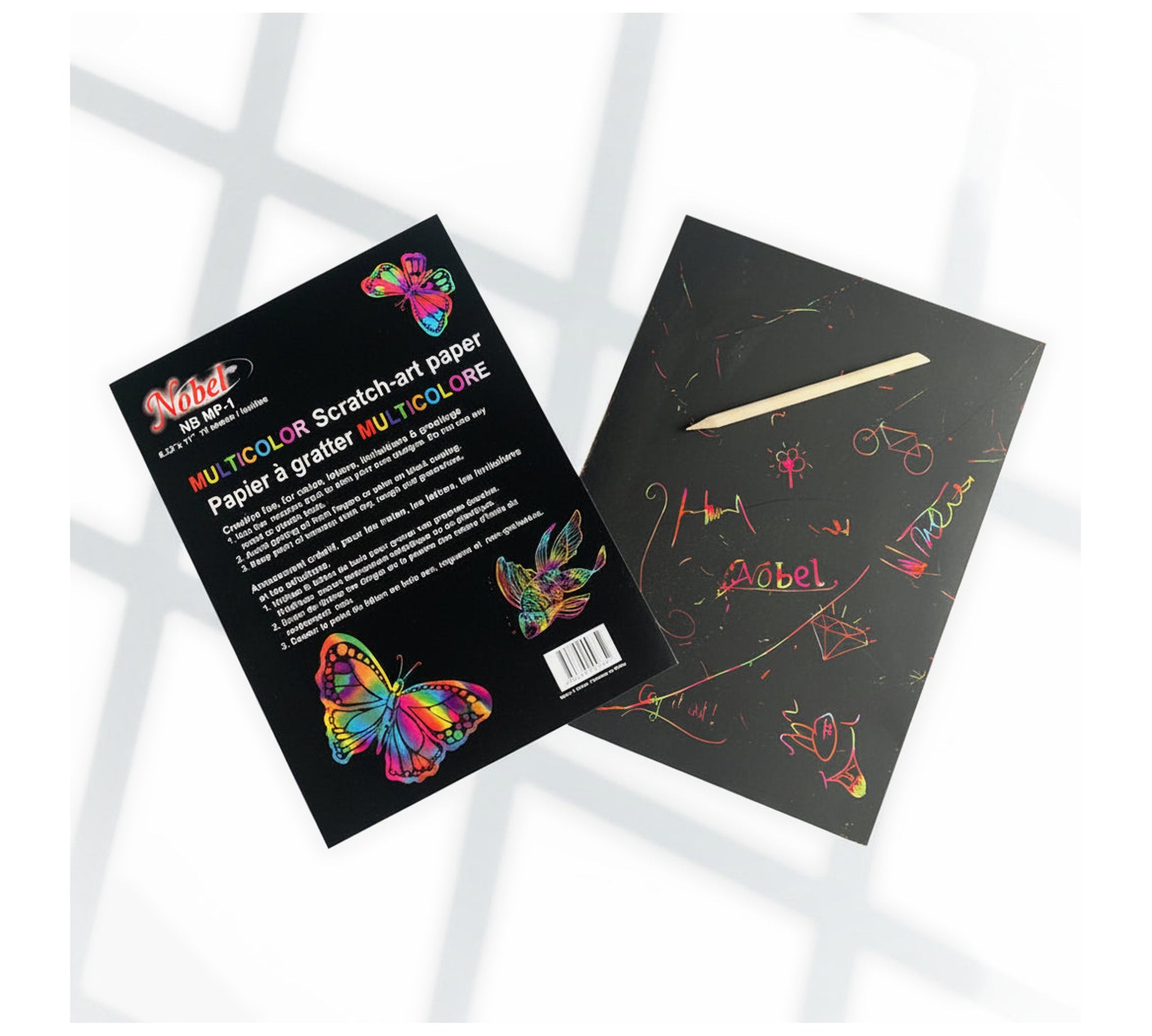 Scratch-Art Paper (Multicolor) - 8.25" x 11" by Nobel Arts
