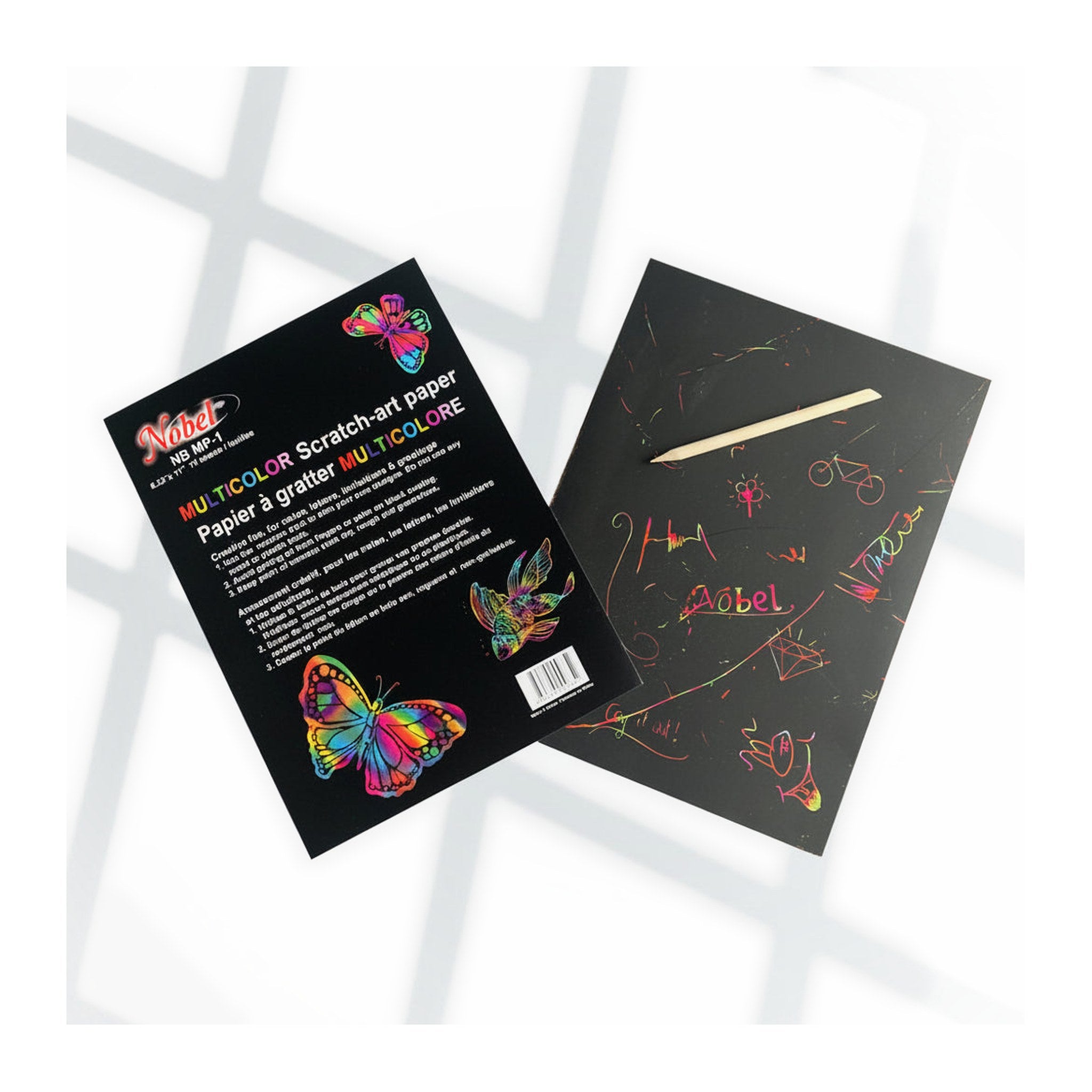 Scratch-Art Paper (Multicolor) - 8.25" x 11" by Nobel Arts