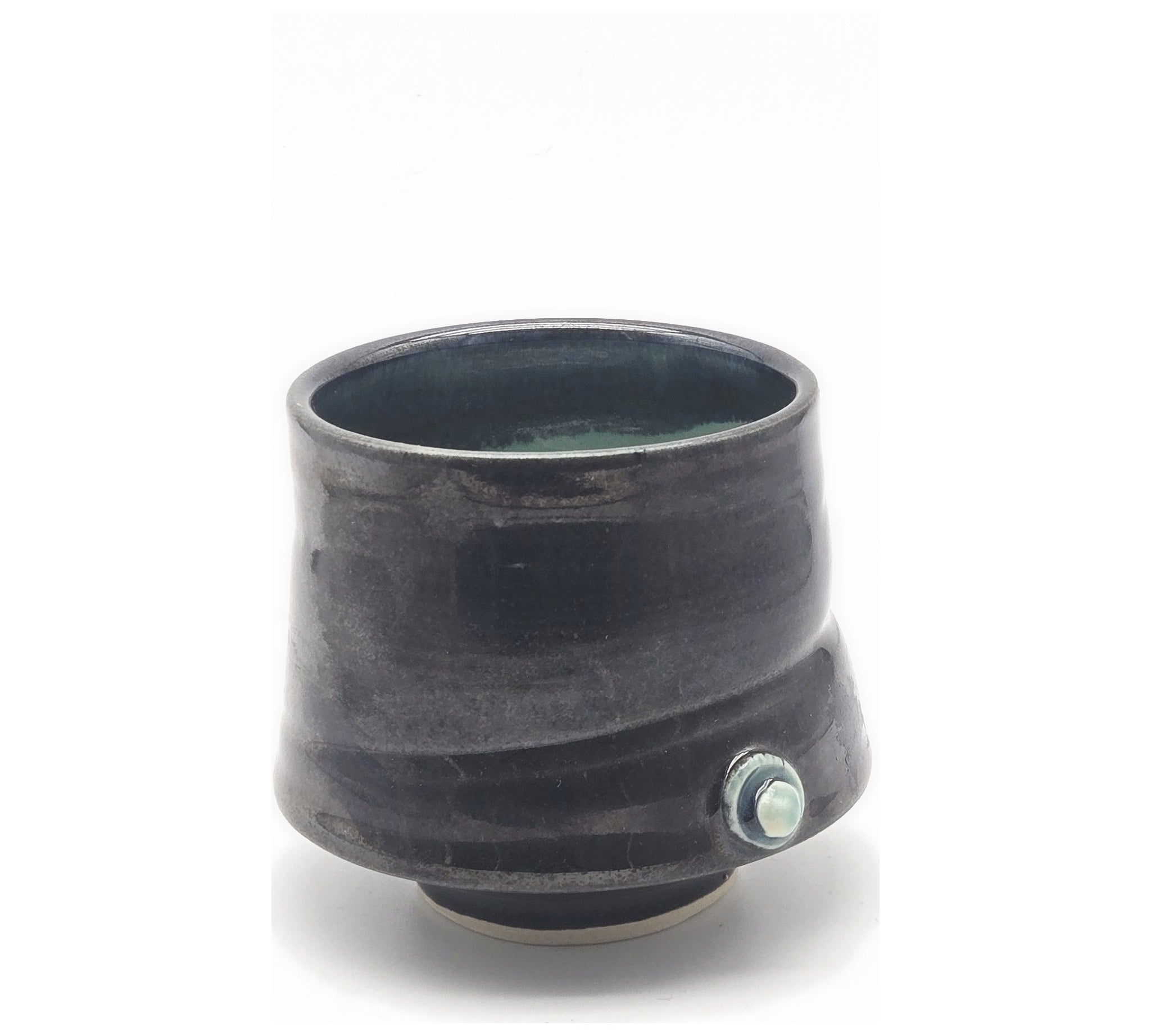 Black & Green Cups by Sandi Dunkelman Pottery