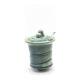 Green Vessel - Brown Detail by Sandi Dunkelman Pottery
