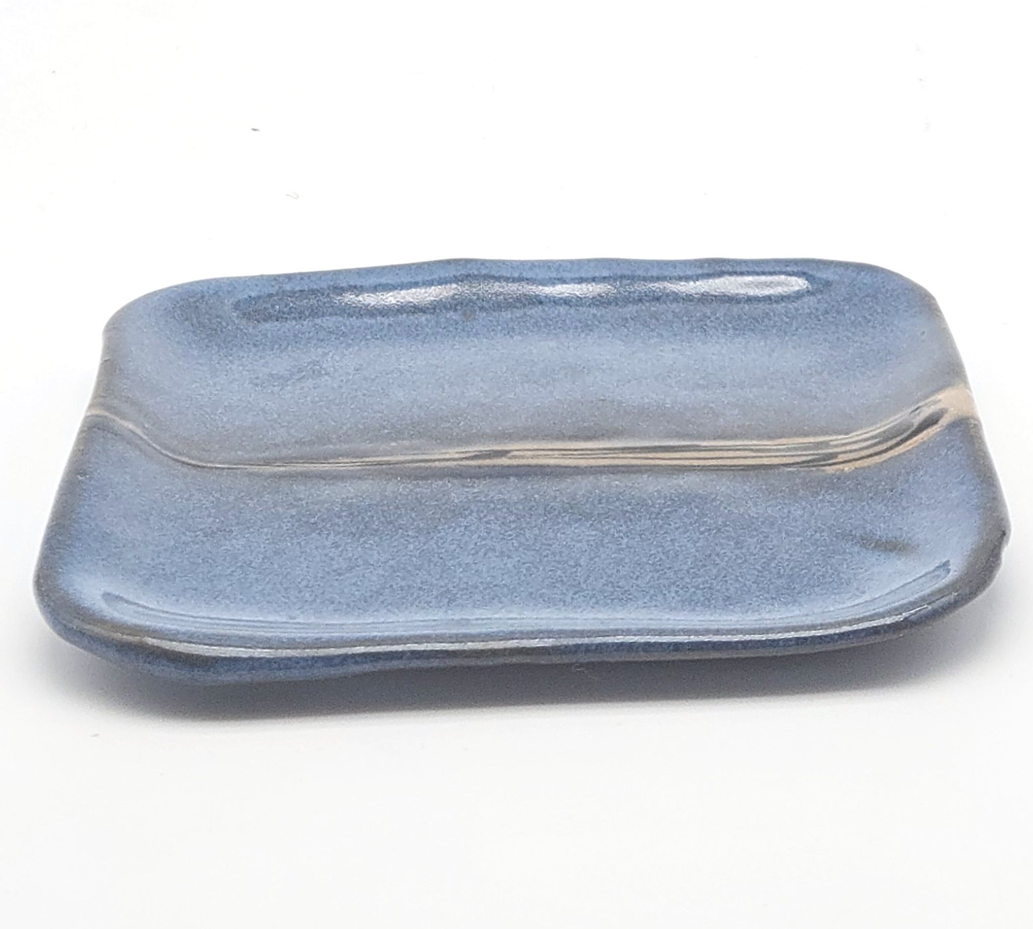 Small Square Dish - Blue & Moss Collection by Sandi Dunkelman Pottery