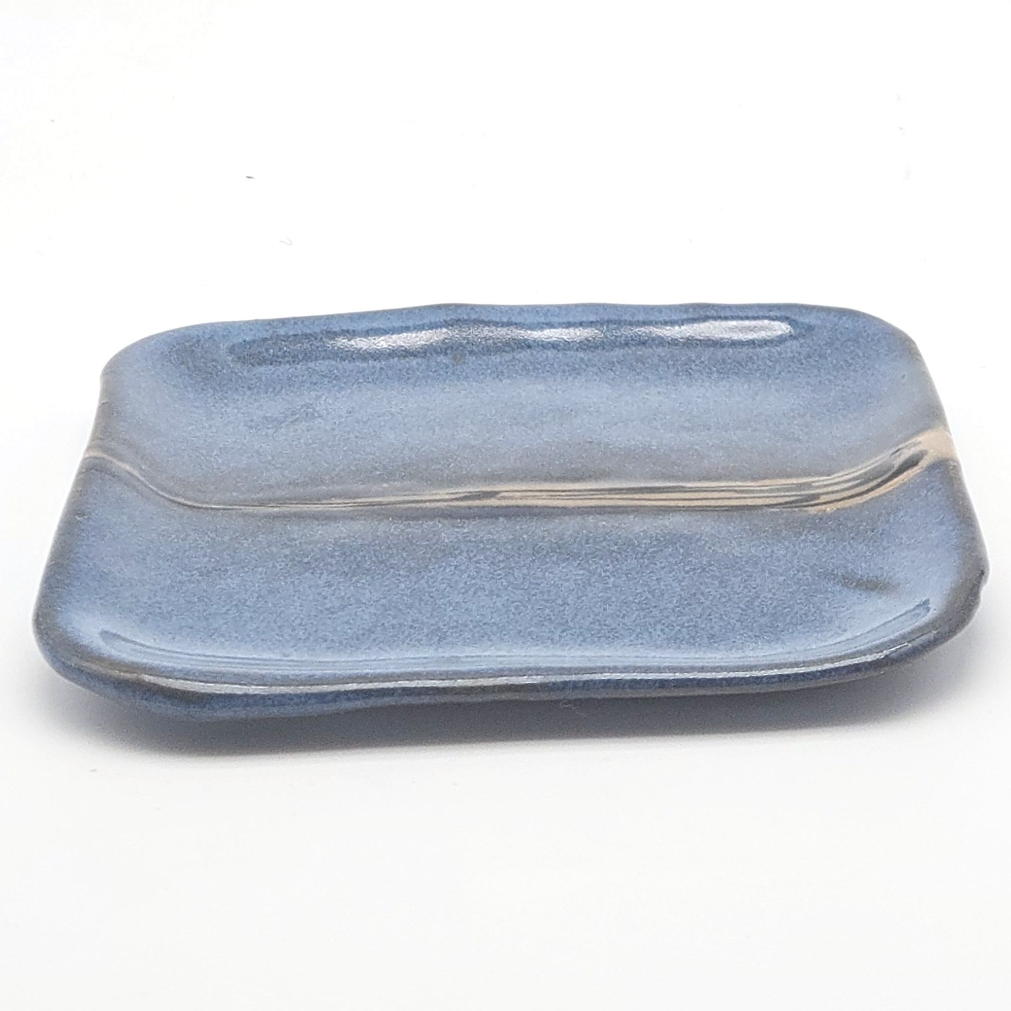 Small Square Dish - Blue & Moss Collection by Sandi Dunkelman Pottery