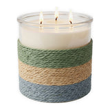 SUMMER NIGHTS Rope Glass Candle - XL 3 Wick Soy Candle, Green by The Scented Market