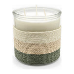 SUMMER NIGHTS Rope Glass Candle - XL 3 Wick Soy Candle, Green by The Scented Market