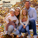 Fall Photo Shoot with Greg Poole Photography poster: family in autumn leaves