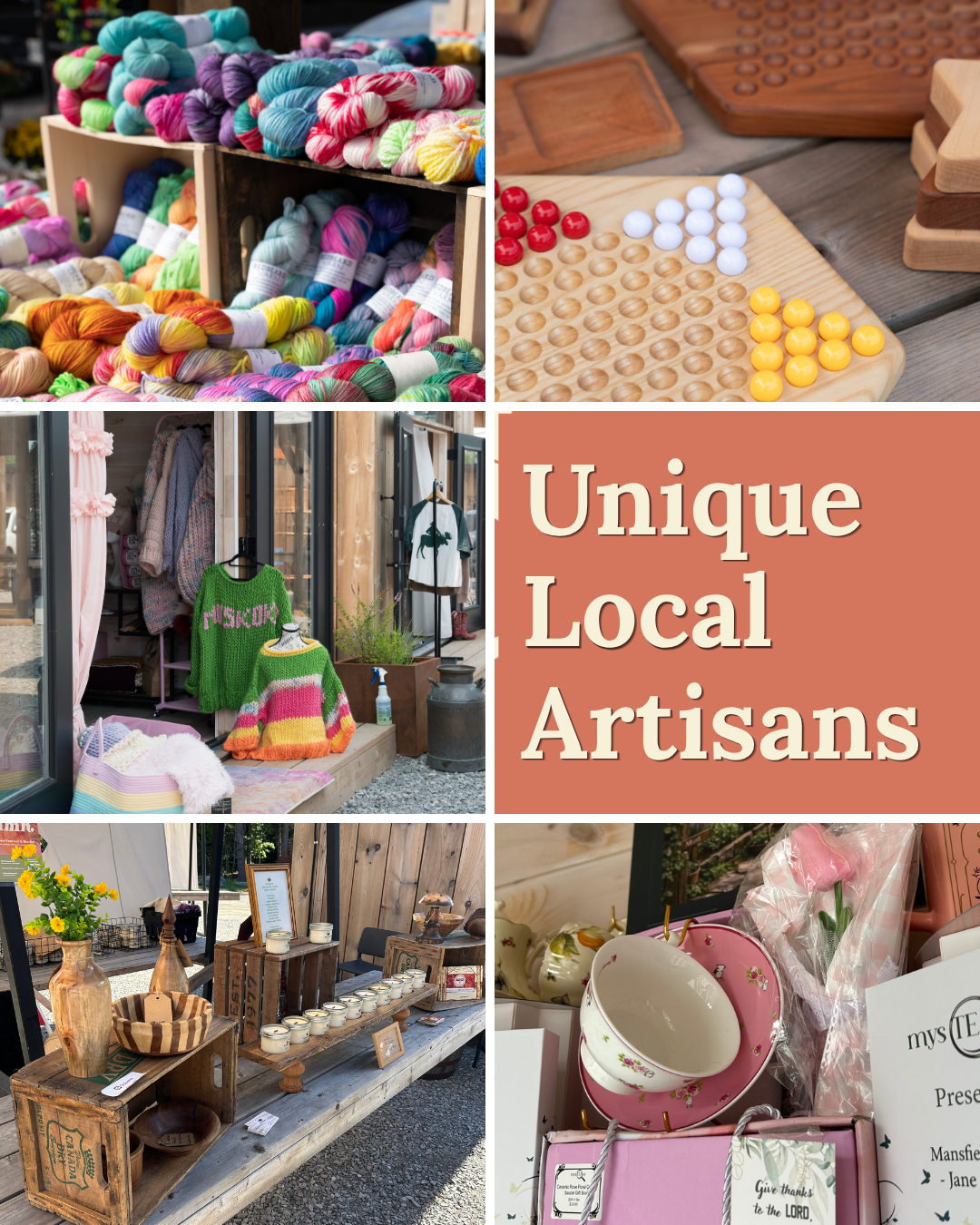 In Autumn unique local artisans: yarn, pottery and handmade goods