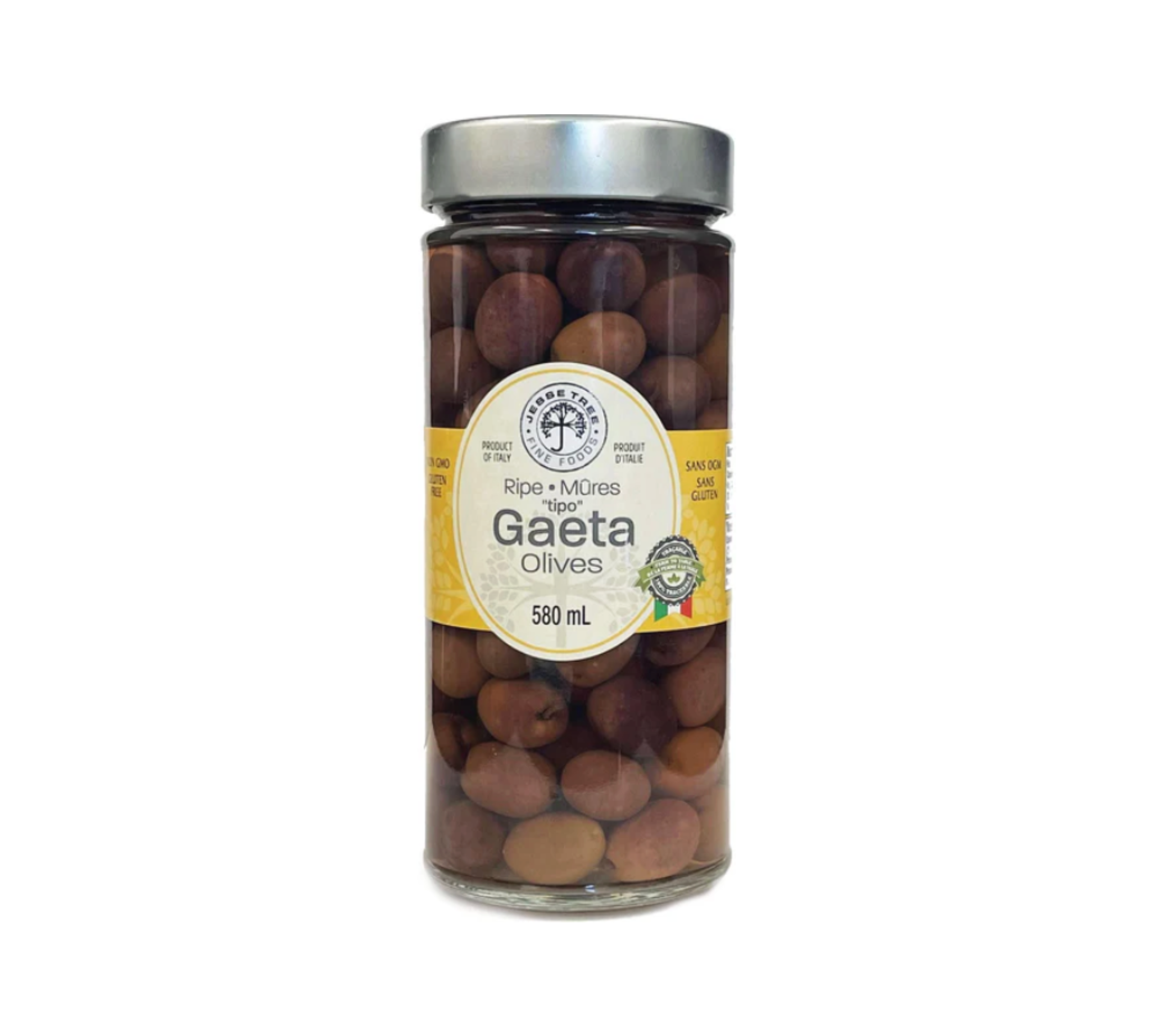 Jesse Tree Black Gaeta Olives 580 mL jar