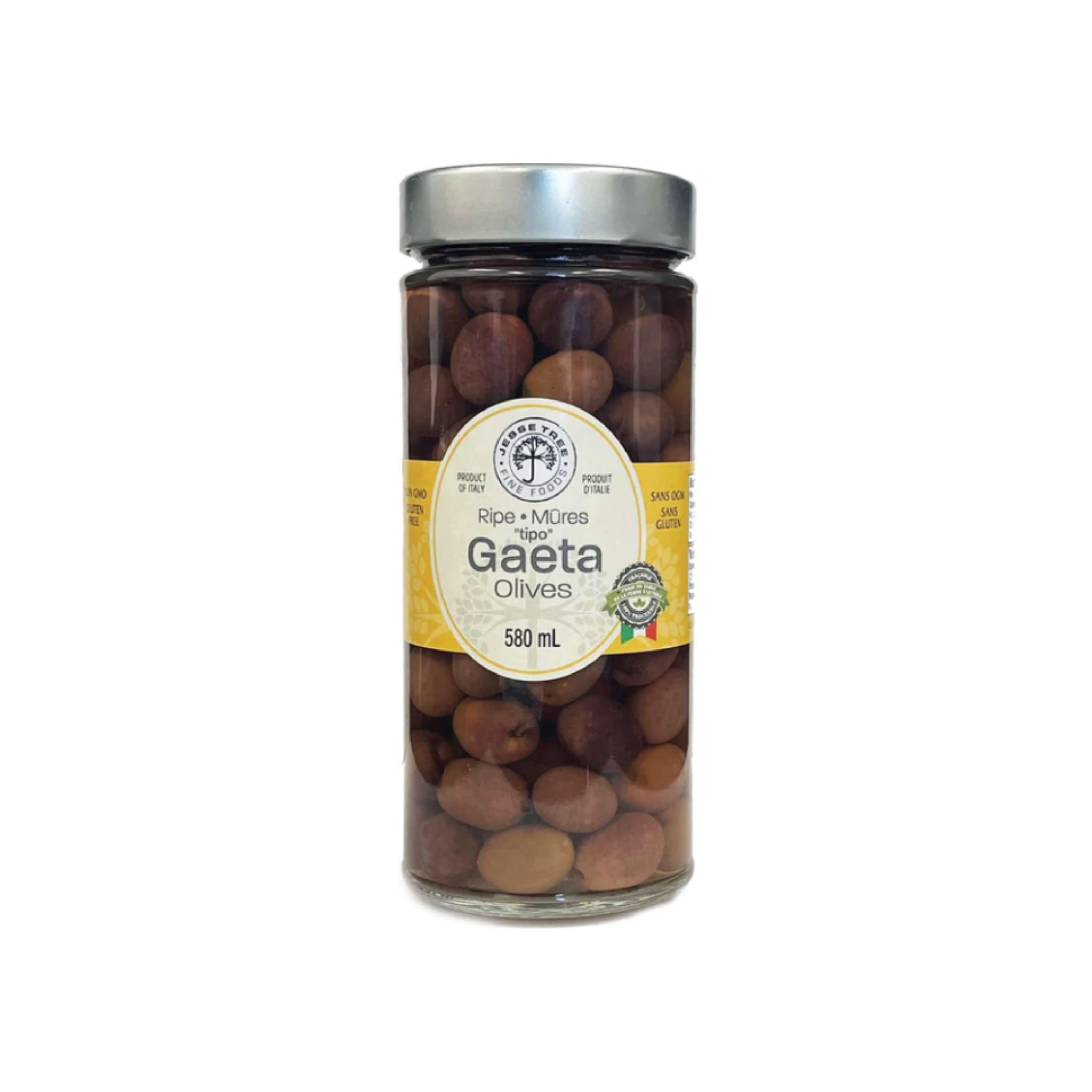 Jesse Tree Black Gaeta Olives 580 mL jar