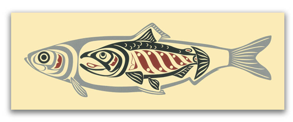 Herring People – Salmon (Iinang Xaadee – Tsiin) – April White Print