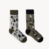 Kids Forest & Mountain Animals Pima Socks - Pack of 2