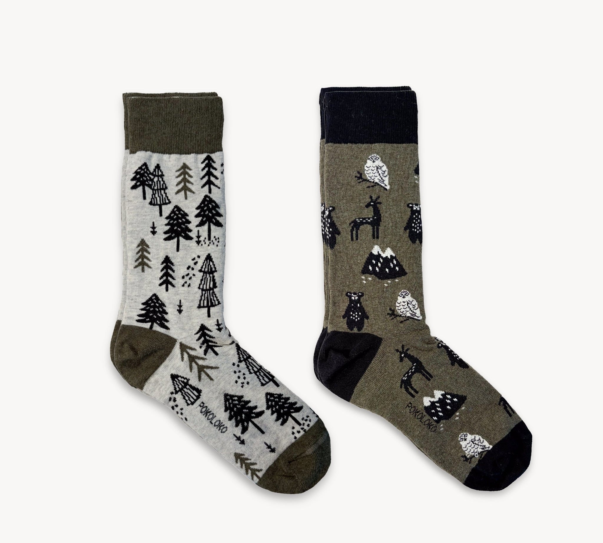 Kids Forest & Mountain Animals Pima Socks - Pack of 2