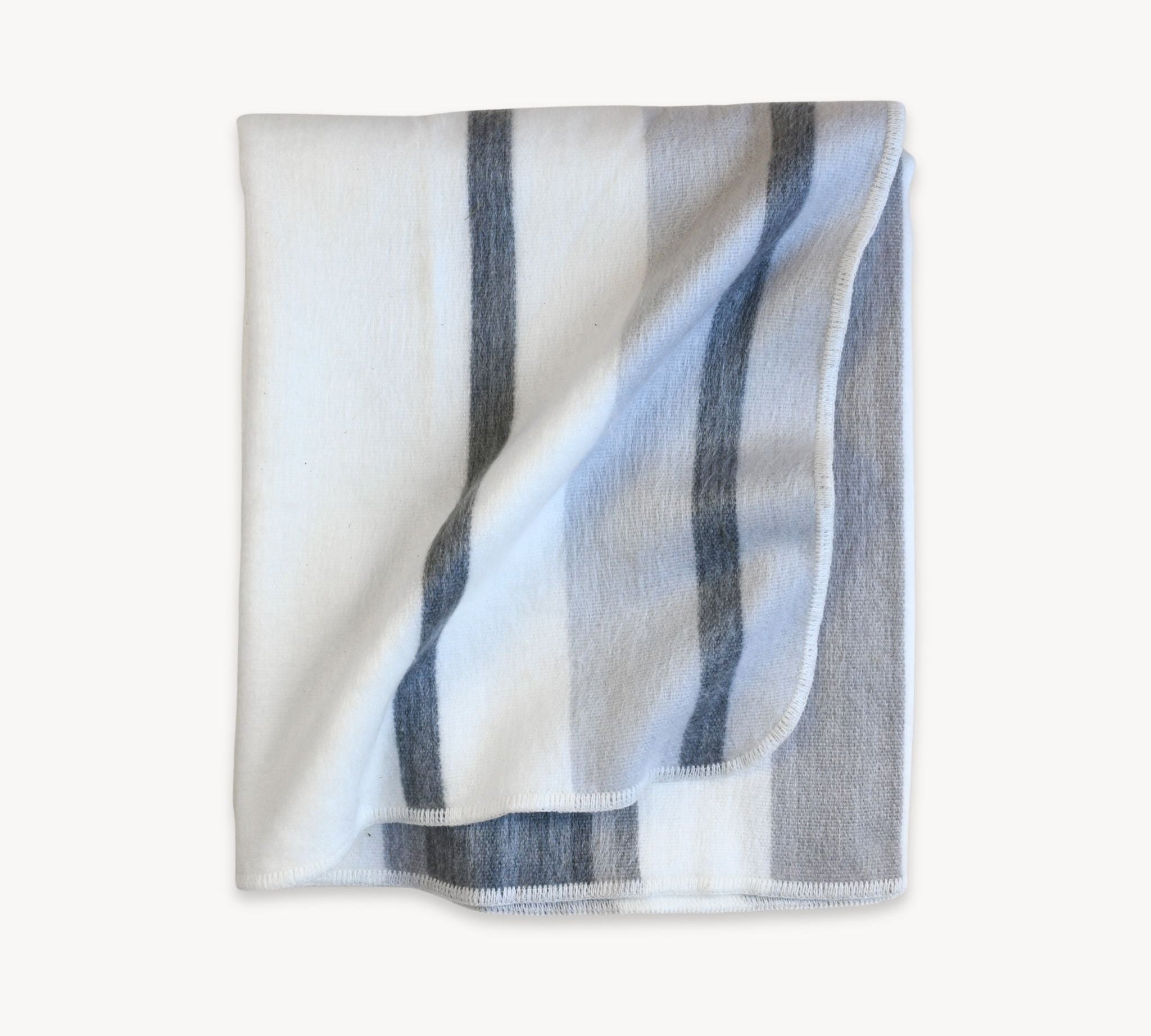 Striped Alpaca Blanket - Earl Grey