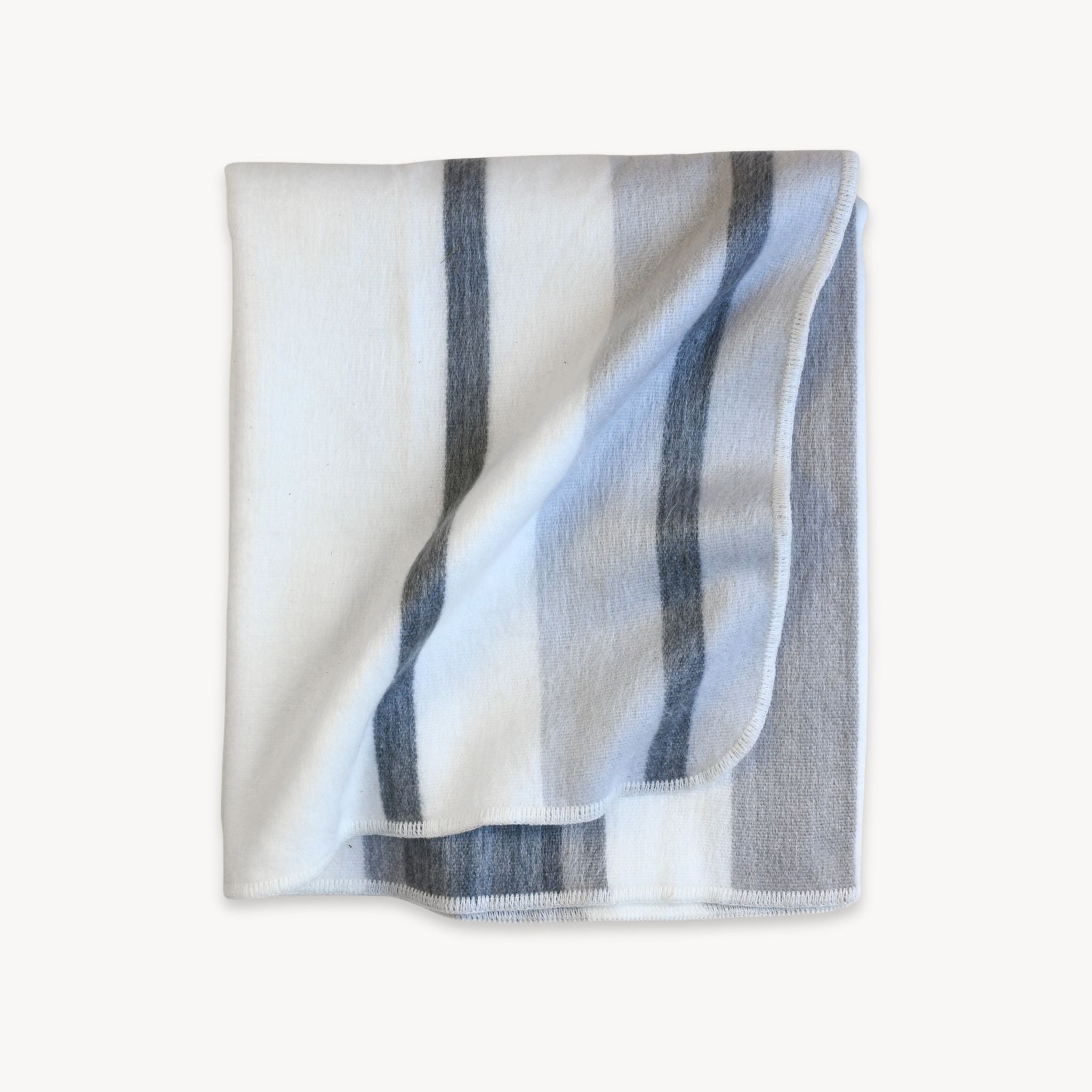 Striped Alpaca Blanket - Earl Grey