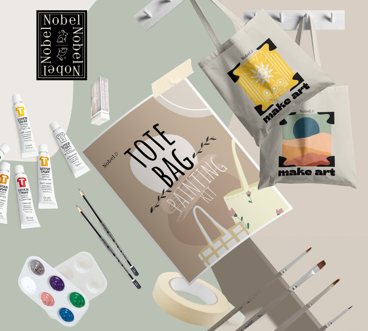 Nobel Arts Tote Bag Painting Kit for 2
