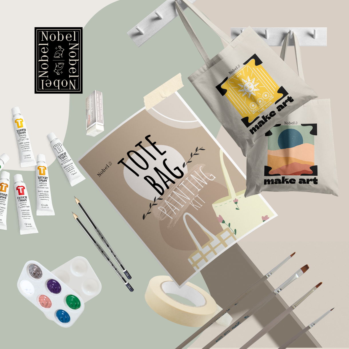 Nobel Arts Tote Bag Painting Kit for 2