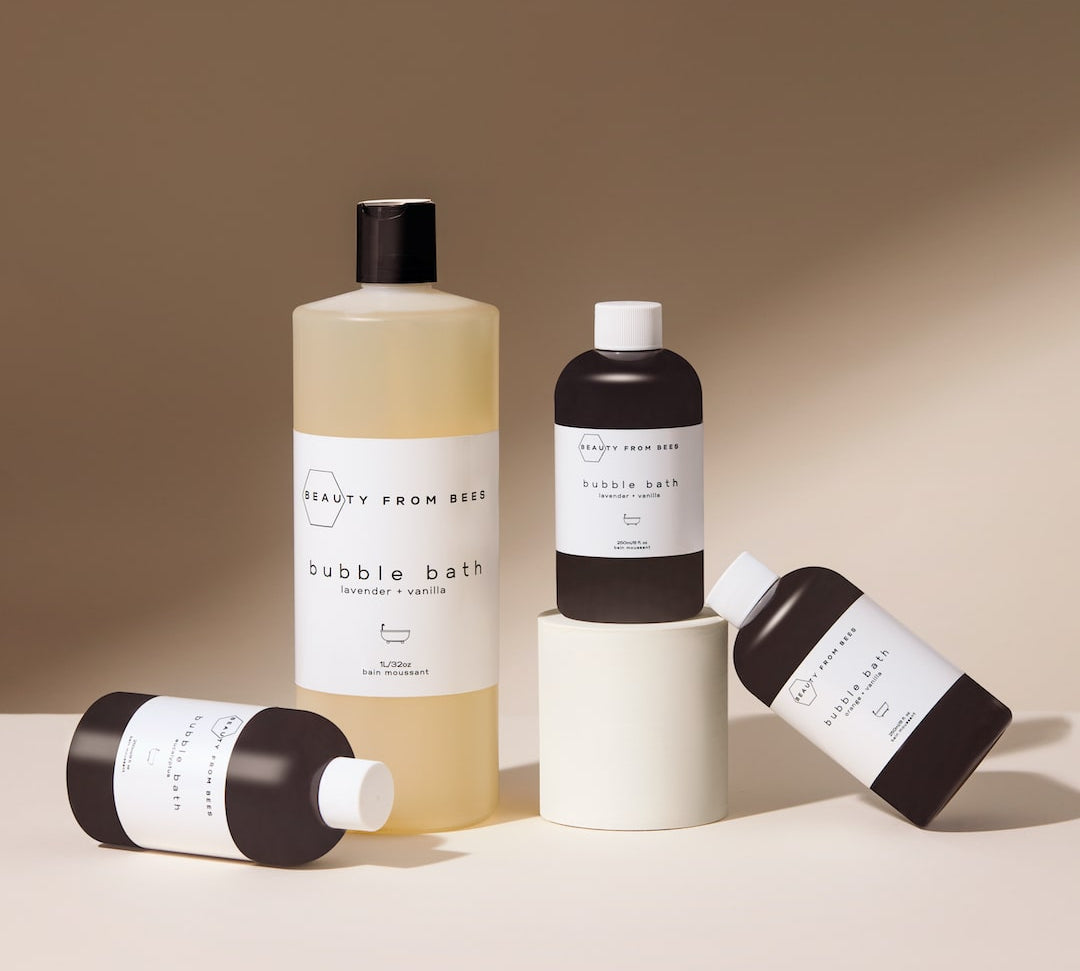 Beauty From Bees Bubble Bath bottles