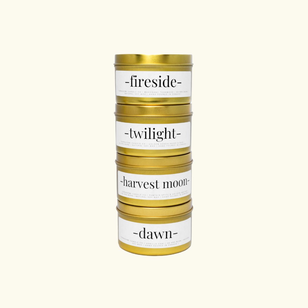 Terradomi Cozy Days set of four 8 oz soy candles